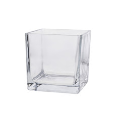 Imagem de VASO DECORATIVO QUADRADO EM VIDRO TRANSPARENTE 12X12X12CM - GRILLO - Grillo Ltda