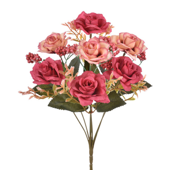 Imagem BUQUÊ DECORATIVO DE ROSAS BEAUTY EM PLÁSTICO MOLDÁVEL 30X17CM - GRILLO