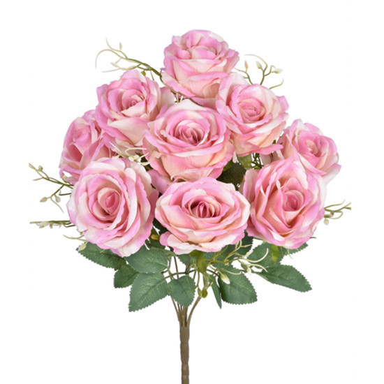 Imagem BUQUÊ DECORATIVO PERMANENTE DE ROSAS LAVANDA EM PLÁSTICO MOLDÁVEL 45X10CM - GRILLO