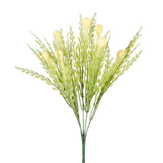 Imagem BUQUÊ DECORATIVO DE SEMENTES SILVESTRES CREME EM PLÁSTICO MOLDÁVEL 38X12CM - GRILLO
