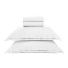 Imagem de JOGO DE CAMA KING 200 FIOS 100% ALGODÃO NOVOLI BRANCO - TRUSSARDI - Karsten S.A 