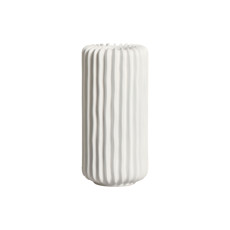 Imagem de VASO DECORATIVO CILÍNDRICO ESTRIADO EM CERÂMICA BRANCA 28X13CM - CERÂMICA MAZZOTTI - Ceramica Artistica Mazzotti Ltda