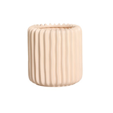 Imagem de VASO DECORATIVO CILÍNDRICO ESTRIADO EM CERÂMICA BEGE CLARO - CERÂMICA MAZZOTTI - Ceramica Artistica Mazzotti Ltda