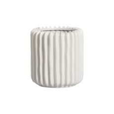Imagem de VASO DECORATIVO CILÍNDRICO ESTRIADO EM CERÂMICA BRANCA - CERÂMICA MAZZOTTI - Ceramica Artistica Mazzotti Ltda