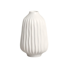 Imagem de VASO DECORATIVO ESTRIADO EM CERÂMICA BRANCA 28X18CM - CERÂMICA MAZZOTTI - Ceramica Artistica Mazzotti Ltda