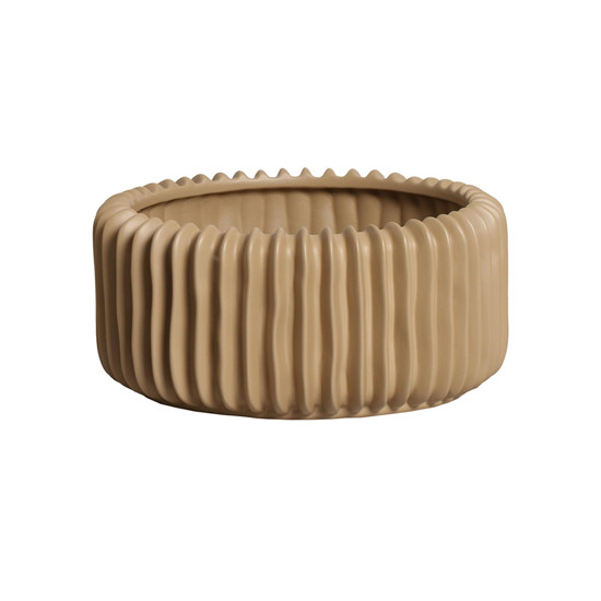 Imagem VASO FLOREIRA REDONDO DECORATIVO EM CERÂMICA BEGE FOSCO 12,8X27CM CERÂMICA MAZZOTTI