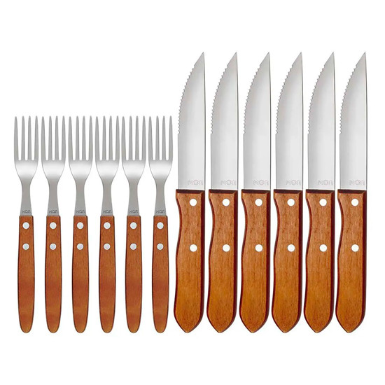 Imagem CONJUNTO CHURRASCO GARFO E FACA 12 PEÇAS - MOR