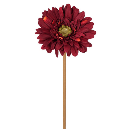 Imagem HASTE DECORATIVA DE GERBERA VINHO OUTONADA EM PLÁSTICO MOLDÁVEL 48X10CM - GRILLO