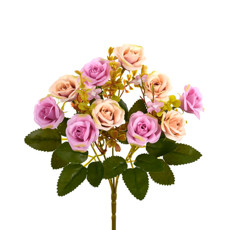 Imagem de BUQUÊ DECORATIVO DE ROSAS DO CAMPO LAVANDA EM PLÁSTICO 29X13CM - GRILLO - Grillo Ltda