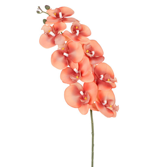 Imagem HASTE DECORATIVA DE ORQUÍDEA PHALAENOPSIS VELUDO LARANJA EM PLÁSTICO - GRILLO