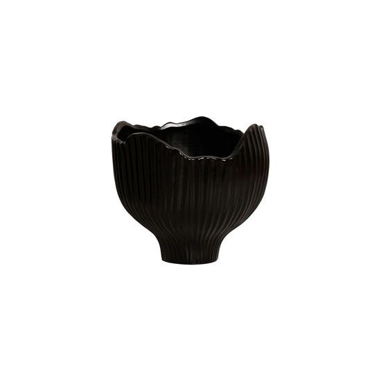 Imagem VASO DECORATIVO PRETO FOSCO EM CERÂMICA 21X24CM - CERÂMICA MAZZOTTI
