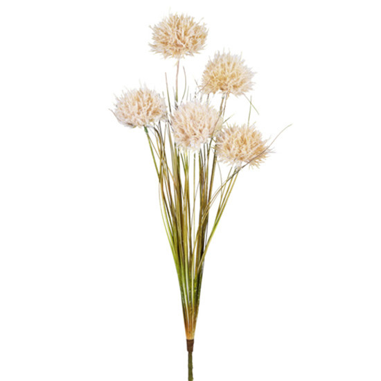 Imagem HASTE DECORATIVA DE ALLIUM SILVESTRE AMARELO CREME EM PLÁSTICO MOLDÁVEL - GRILLO