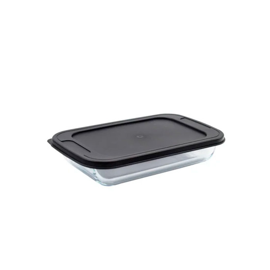 Imagem ASSADEIRA RETANGULAR EM VIDRO 1L COM TAMPA 4,5X26X15,5CM - MOR