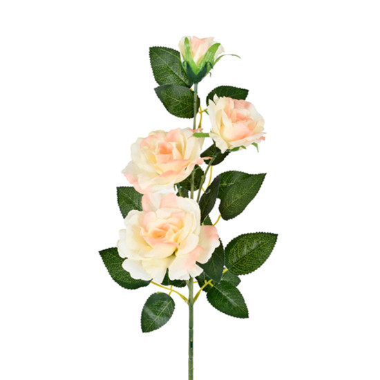 Imagem HASTE DECORATIVA DE ROSAS SILVESTRES SALMÃO EM PLÁSTICO MOLDÁVEL 63X17CM - GRILLO