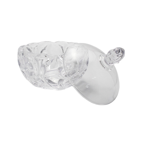 Imagem POTICHE DECORATIVO EM VIDRO COM TAMPA 19X17X17CM - ADELY CRYSTAL