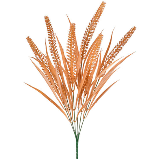 Imagem BUQUÊ DECORATIVO DE FOLHAS SILVESTRES LARANJA EM PLÁSTICO MOLDÁVEL 52X17CM - GRILLO