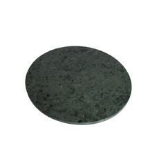 Imagem de CENTRO DE MESA REDONDO DECORATIVO EM MÁRMORE VERDE E PÉ DE MADEIRA 10X30CM - LUCATTI - Lucatti Artes E Decoracoes Ltda