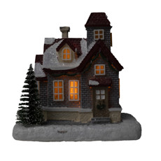 Imagem de CASA NATALINA DECORATIVA COLORIDA EM RESINA COM LED 11X10X7 CM - Mabruk Importacao E Comercio Eireli