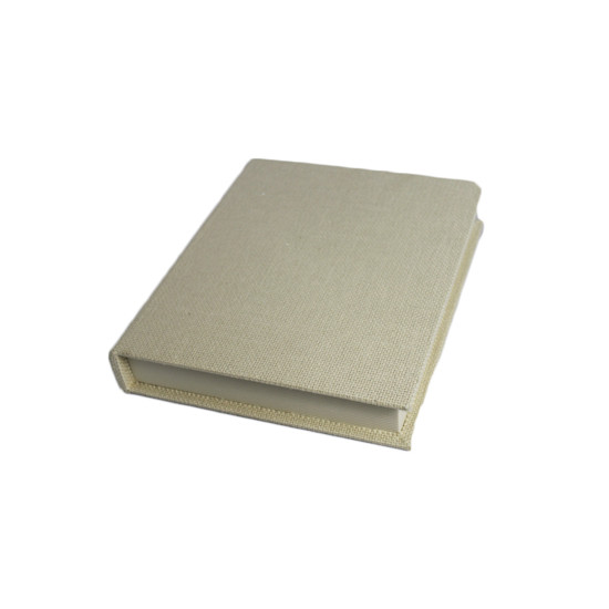 Imagem CAIXA FORMATO LIVRO DECORATIVA EM MADEIRA BRANCO REVESTIDA EM LINHO 5X32X27CM - LUCATTI
