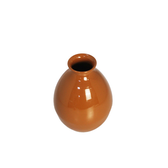 Imagem VASO DECORATIVO DE METAL TERRACOTA 16X12X12CM - LUCATTI