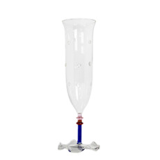 Imagem de TAÇA FLOWER 270ML EM VIDRO TRANSPARENTE COM BASE AZUL 24X8X8CM - RIBEIRO E PAVANI - Ribeiro E Pavani Com Imp Exp