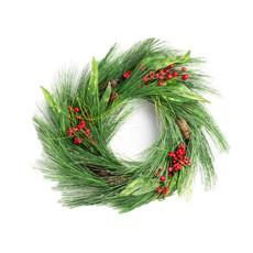 Imagem de GUIRLANDA DE NATAL COM PINHA E FRUTAS COR VERDE, MARROM E VERMELHO 60CM - DINATALE IMPORT - Dinatale Import Ltda