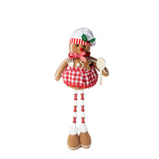 Imagem de BONECO BISCOITO CONZINHEIRA  DE NATAL COR MARROM, VERMELHO E BRANCO 58CM  - Dinatale Import Ltda