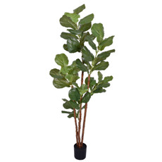 Imagem de PLANTA FICUS LIRATA TOQUE REAL COM FOLHAS VERDES EM PVC E TRONCO EM PLÁSTICO - GRILLO - Grillo Ltda