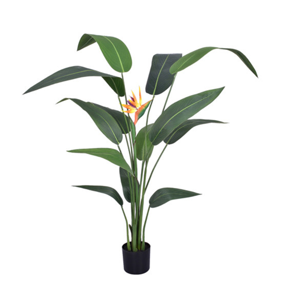 Imagem PLANTA STRELITZIA TOQUE REAL VERDE COM FOLHAS EM PVC E POTE PLÁSTICO 150X100CM - GRILLO