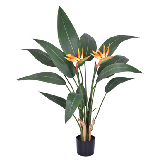 Imagem PLANTA STRELITZIA TOQUE REAL VERDE COM FOLHAS EM PVC E POTE PLÁSTICO 120X85CM - GRILLO