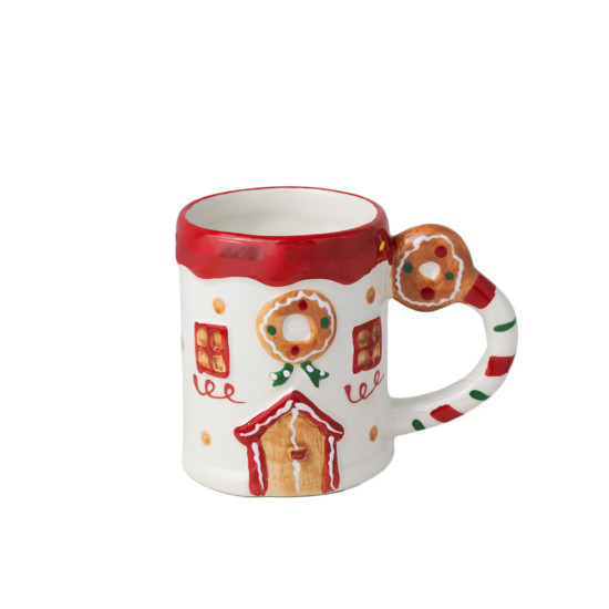 Imagem CANECA NATALINA HOUSE COOKIE DECORATIVA COLORIDA EM CERÂMICA 10X12X8 CM
