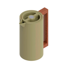 Imagem de GARRAFA TÉRMICA VERDE FOSCO 1L EM AÇO INOX E ALÇA EM MADEIRA 21X17,5X11CM - TUUT - Yangzi Brasil Corporation S A 