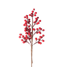 Imagem de HASTE DE BERRIES VERMELHAS DECORATIVAS EM METAL E PLÁSTICO 46X16 CM - Grillo Ltda