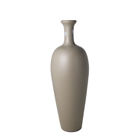 Imagem VASO GARRAFA SLIM DECORATIVO BRANCO FOSCO EM CERÂMICA 45X15X15 CM