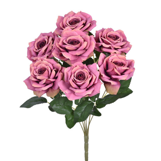 Imagem BUQUÊ DECORATIVO DE ROSAS COR LAVANDA EM PLÁSTICO MOLDÁVEL 42X20CM - GRILLO