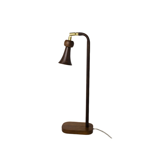 Imagem LUMINÁRIA DE LED AMARELO DECORATIVA EM MADEIRA COM DETALHES DE METAL 40X13X8 CM