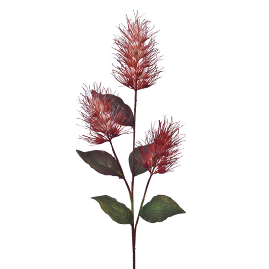 Imagem HASTE DECORATIVA DE CIRSIUM COR CORAL EM PLÁSTICO MOLDÁVEL 90X15CM - GRILLO