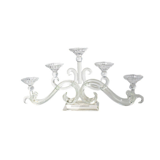 Imagem CASTIÇAL DECORATIVO EM VIDRO TRANSPARENTE 28X58X10 CM - GRILLO 58708