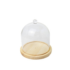 Imagem de REDOMA / CÚPULA  COM BASE DE VIDRO E MADEIRA 17X,5X17,5X18,5CM - GRILLO 59173 - Grillo Ltda