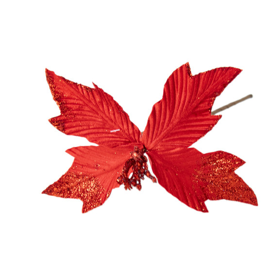 Imagem HASTE DECORATIVA NATALINA FLOR POINSETIA 30X20 CM