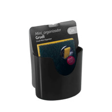 Imagem de ORGANIZADOR GLASS MULTIUSO MINI COM VENTOSA EM POLIESTIRENO PRETO 9X10X5,5CM - COZA - Brinox Metalurgica S  A