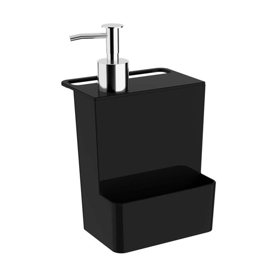 Imagem DISPENSER MULTI GLASS PRETO 600ML PARA DETERGENTE 21X11X11CM - COZA