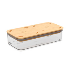 Imagem de POTE HERMÉTICO RETANGULAR EM POLIESTIRENO 530ML MODO BAMBU 5X20X10CM - COZA - Brinox Metalurgica S  A
