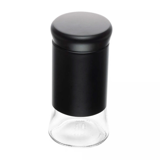 Imagem PORTA TEMPEROS VERSATILE 135ML PRETO EM VIDRO 11X5,5X5,5CM - WOLFF