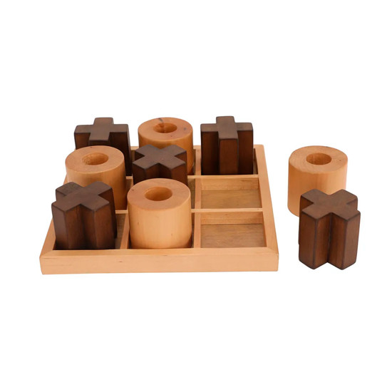 Imagem JOGO DA VELHA DECORATIVO EM MADEIRA MARROM 6,5X21X21CM - CROSS