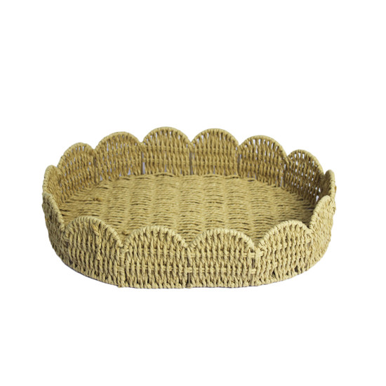 Imagem BANDEJA OVAL DECORATIVA EM PALHA CESTARIA 10X45X34CM - ENTRECASA