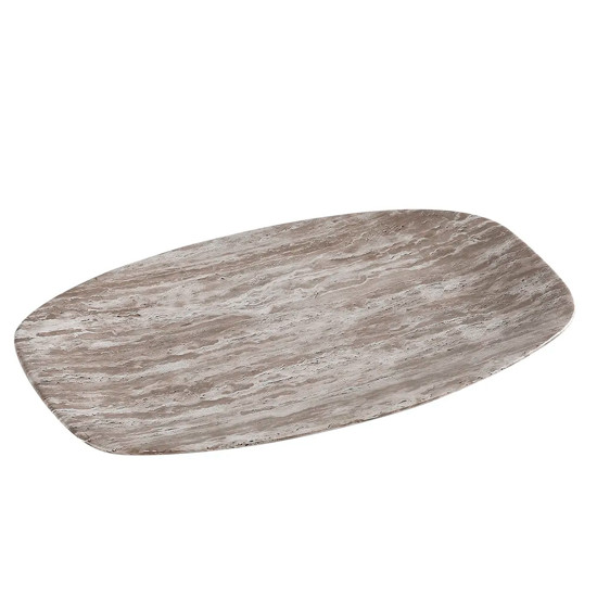 Imagem CENTRO DE MESA DECORATIVO EM CERÂMICA CINZA MARMORIZADO 3X48X30CM - CROSS