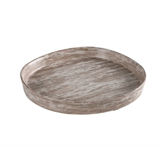 Imagem CENTRO DE MESA DECORATIVO EM CERÂMICA CINZA MARMORIZADO 2,5X27X27CM - CROSS