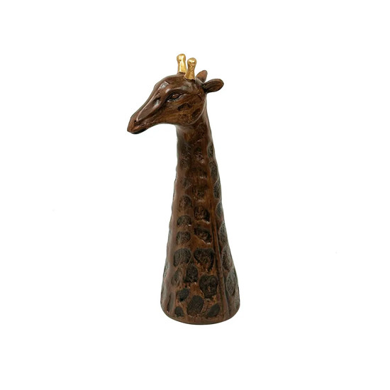 Imagem GIRAFA DECORATIVA EM RESINA MARROM DETALHE DOURADO 32,5X14,5X9,5CM - CROSS