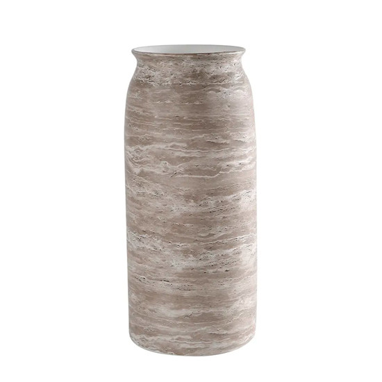 Imagem VASO DECORATIVO EM CERÂMICA CINZA MARMORIZADO 32X15CM - CROSS